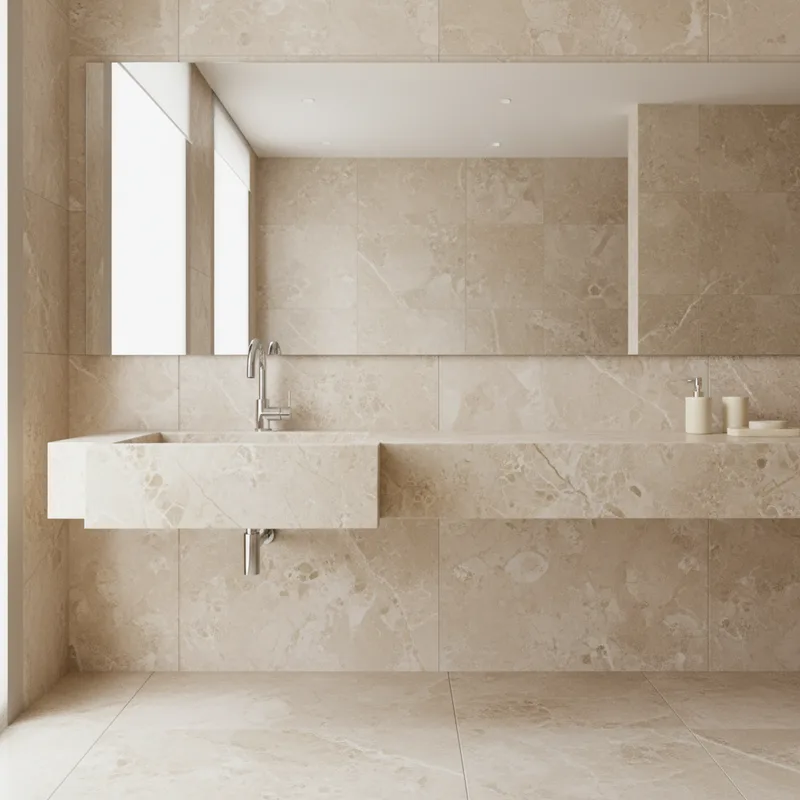 Salle de bain marbre beige : variétés, couleurs et budget