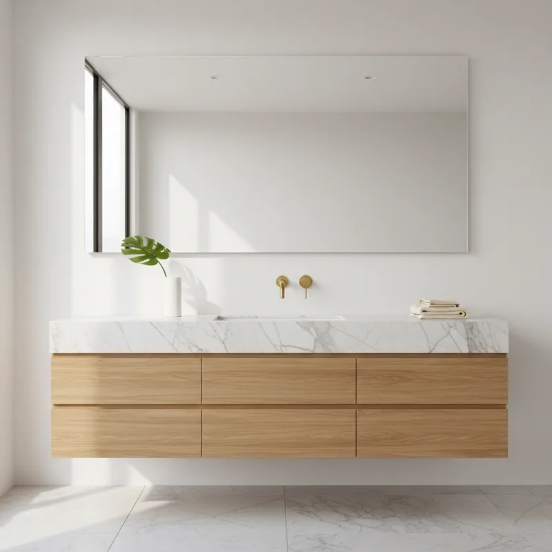 Salle de bain marbre et bois : inspirations et guide pratique